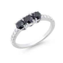 14KT White Gold 1.28ctw Black Diamond Ring