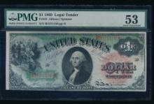 1869 $1 Legal Tender Note PMG 53