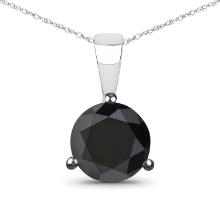 14KT White Gold 2.06ctw Black Diamond Pendant with Chain