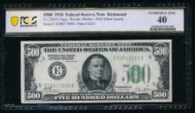 1928 $500 Richmond FRN PCGS 40