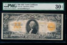 1922 $20 Gold Certificate PMG 30EPQ