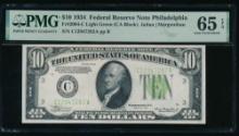 1934 $10 Philadelphia FRN PMG 65EPQ