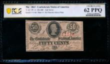 50 Cent 1863 T-63 Confederate PCGS 62PPQ