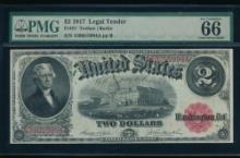 1917 $2 Legal Tender Note PMG 66