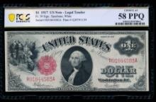 1917 $1 Legal Tender Note PCGS 58PPQ