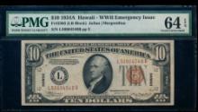 1934A $10 Hawaii FRN PMG 64EPQ