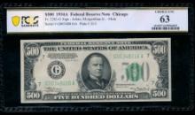 1934A $500 Chicago FRN PCGS 63