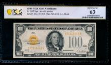 1928 $100 Gold Certificate PCGS 63