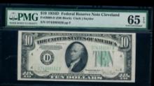 1934D $10 Cleveland FRN PMG 65EPQ
