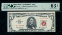 1963 $5 STAR Legal Tender Note PMG 63EPQ