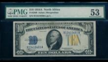 1934A $10 N Africa Silver Certificate PMG 53
