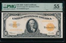 1922 $10 Gold Certificate PMG 55