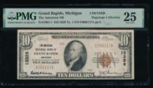 1929 $10 Grand Rapids MI National PMG 25