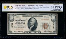 1929 $10 Woodbury NJ National PCGS 35PPQ