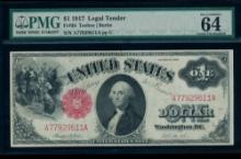 1917 $1 Legal Tender Note PMG 64