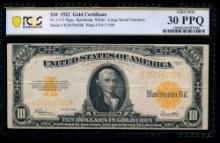 1922 $10 Gold Certificate PCGS 30PPQ
