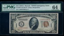 1934A $10 Hawaii FRN PMG 64