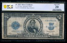 1923 $5 Lincoln Porthole Silver Certificate PCGS 20