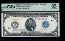 1914 $5 Cleveland FRN PMG 65EPQ