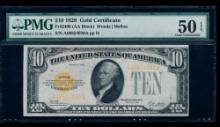 1928 $10 Gold Certificate PMG 50EPQ