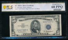 1953A $5 Silver Certificate PCGS 68PPQ