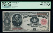 1891 $1 Treasury Note PCGS 64PPQ