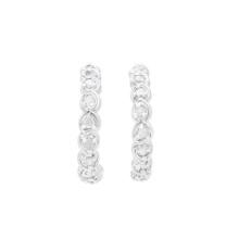 Plated Rhodium and Sterling Silver 0.51ctw Diamond Earrings