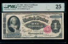 1891 $1 Martha Washington Silver Certificate PMG 25