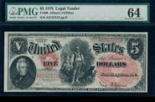 1878 $5 Legal Tender Note PMG 64
