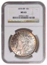 1878 8TF $1 Morgan Silver Dollar NGC MS63