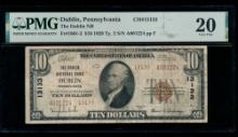 1929 $10 Dublin PA National PMG 20