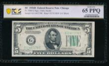 1934D $5 Chicago FRN PCGS 65PPQ