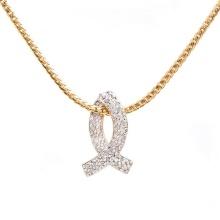 Plated 18KT Yellow Gold 0.45ctw Diamond Pendant with Chain