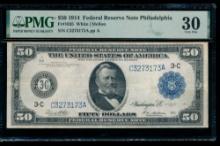 1914 $50 Philadelphia FRN PMG 30