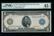 1914 $5 New York FRN PMG 45EPQ