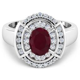 14KT White Gold 1.5ct Ruby and Diamond Ring