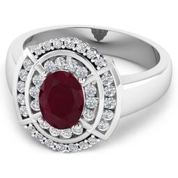 14KT White Gold 1.5ct Ruby and Diamond Ring