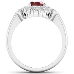14KT White Gold 1.5ct Ruby and Diamond Ring
