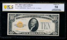 1928 $10 Gold Certificate PCGS 58