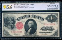 1917 $1 Legal Tender Note PCGS 55PPQ