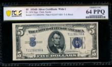 1934D $5 Silver Certificate PCGS 64PPQ