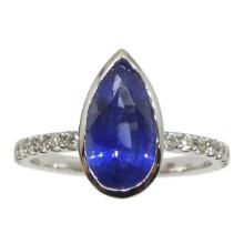 Dazzling 1.91 Ct Natural Sapphire/Diamond Ring