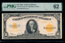 1922 $10 Gold Certificate PMG 62
