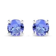 Plated Rhodium 0.46ctw Tanzanite Earrings