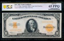 1922 $10 Gold Certificate PCGS 65PPQ