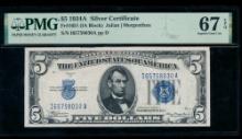 1934A $5 Silver Certificate PMG 67EPQ