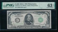 1934A $1000 Philadelphia FRN PMG 63EPQ
