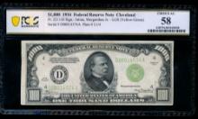 1934 $1000 Cleveland FRN PCGS 58
