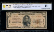 1929 $5 Jackson FL National PCGS 12