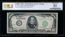 1934A $1000 Chicago FRN PCGS 53